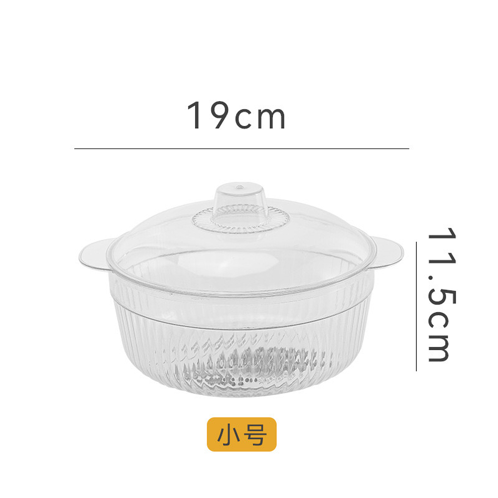 FUENTE ENSALADERA ACRILICA TRANSPARENTE CON TAPA 19x11.5CM