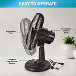 VENTILADOR DE MESA 220V 16'' 3 ASPAS 3 VELOCIDADES 