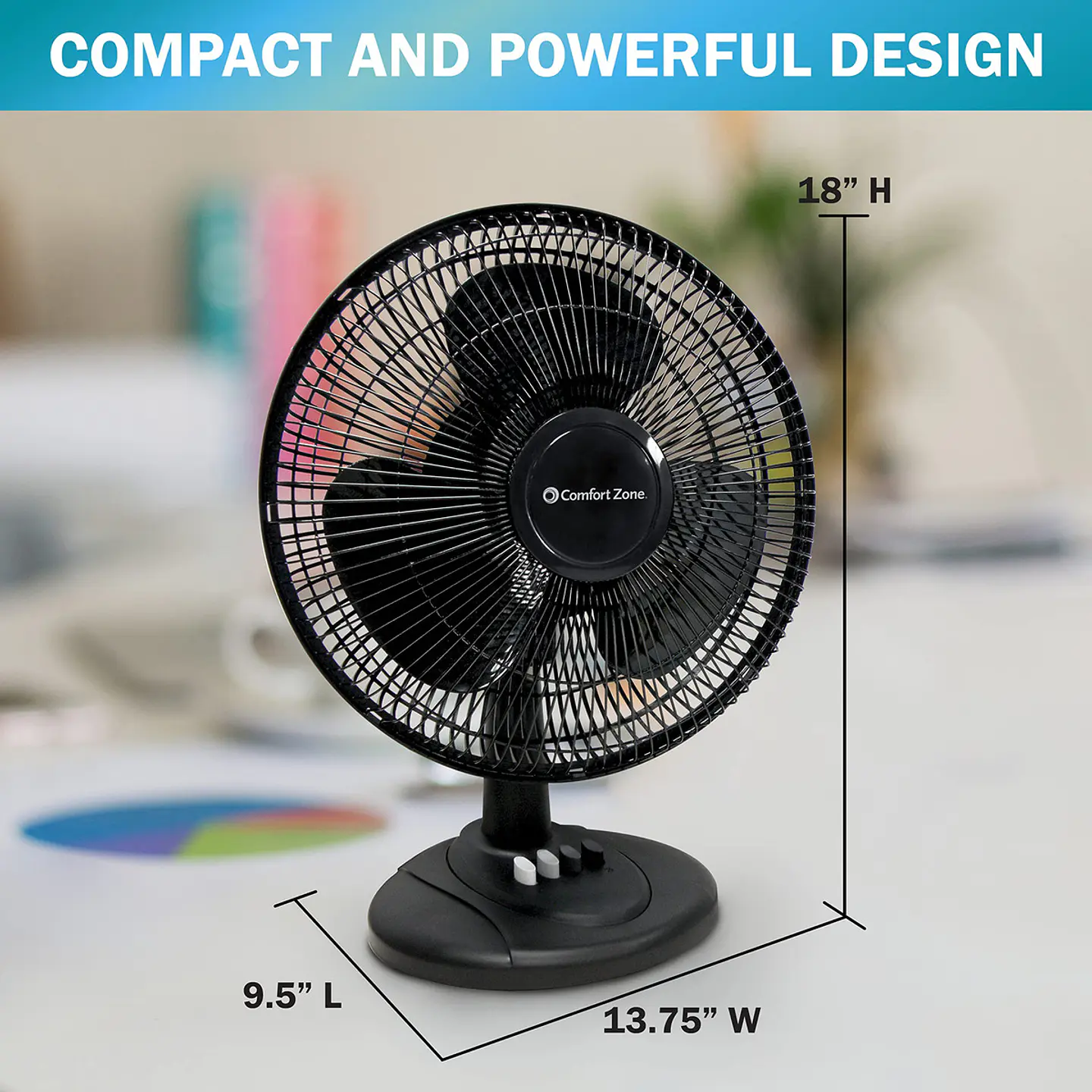 VENTILADOR DE MESA 220V 16'' 3 ASPAS 3 VELOCIDADES  9