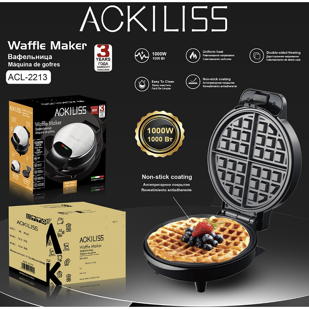 WAFLERA ELECTRICA ACKILISS 1000W