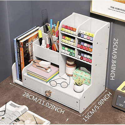 MUEBLE ORGANIZADOR DE ESCRITORIO BLANCO DE MDF