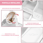 JOYERO ORGANIZADOR ESPEJO REDONDO LAZO CON DISPENSADOR DE PAPEL BLANCO