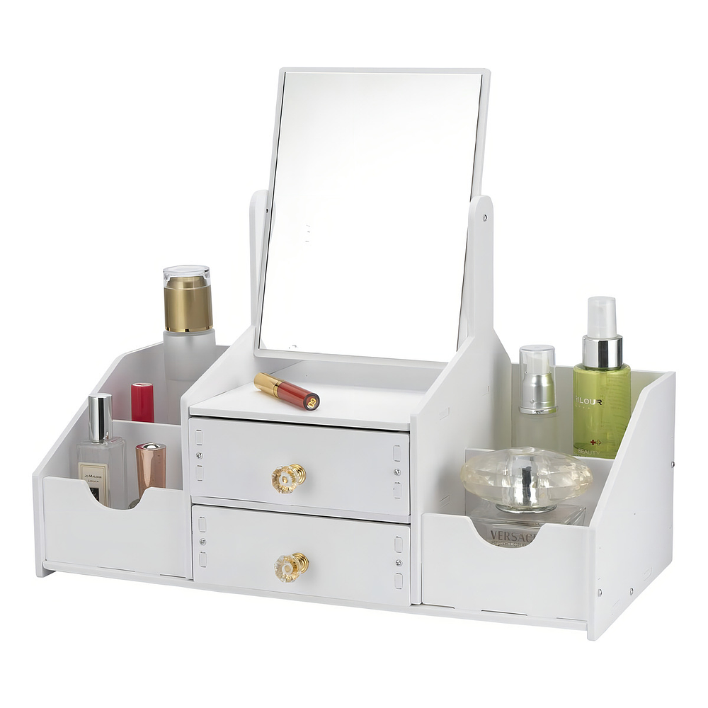 JOYERO ORGANIZADOR ESPEJO CUADRADO COLOR BLANCO