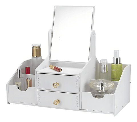 JOYERO ORGANIZADOR ESPEJO CUADRADO COLOR BLANCO