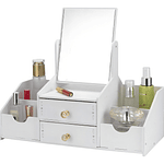 JOYERO ORGANIZADOR ESPEJO CUADRADO COLOR BLANCO