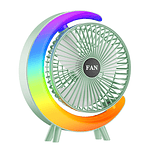 VENTILADOR DE ESCRITORIO RGB MULTICOLOR LAMPARA PORTATIL USB