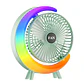 VENTILADOR DE ESCRITORIO RGB MULTICOLOR LAMPARA PORTATIL USB - Miniatura 9