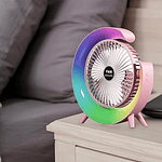 VENTILADOR DE ESCRITORIO RGB MULTICOLOR LAMPARA PORTATIL USB