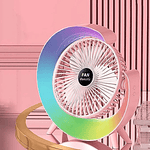 VENTILADOR DE ESCRITORIO RGB MULTICOLOR LAMPARA PORTATIL USB
