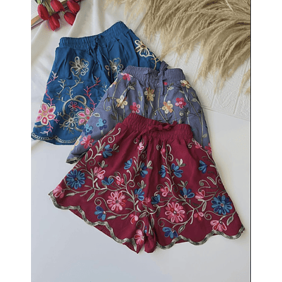 SHORT BORDADO LISO DAMA L-XL-XXL