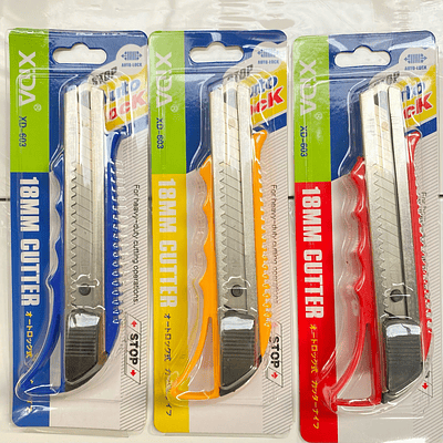 CORTA CARTON CALIDAD COLORES 18CM