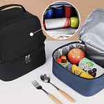 BOLSO LONCHERA TERMICA 2 NIVELES CON CORREA COLGANTE 
