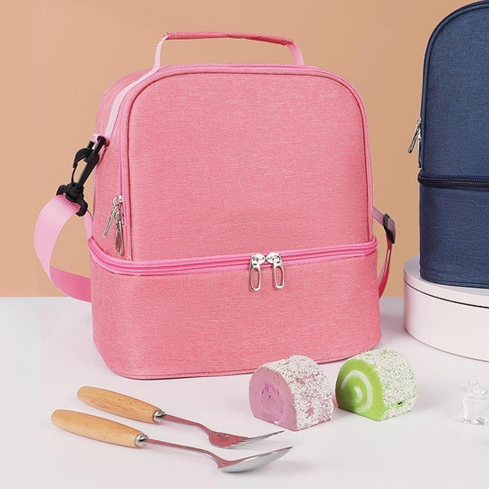 BOLSO LONCHERA TERMICA 2 NIVELES CON CORREA COLGANTE 