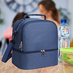 BOLSO LONCHERA TERMICA 2 NIVELES CON CORREA COLGANTE 