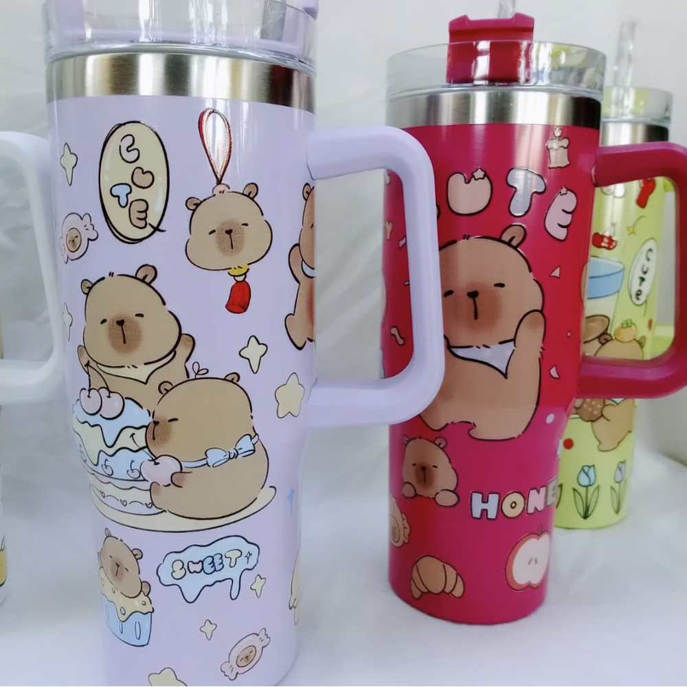 VASO CON ASA TERMICO ACERO INOXIDABLE DE CAPYBARA 1200ML