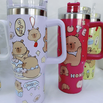 VASO CON ASA TERMICO ACERO INOXIDABLE DE CAPYBARA 1200ML