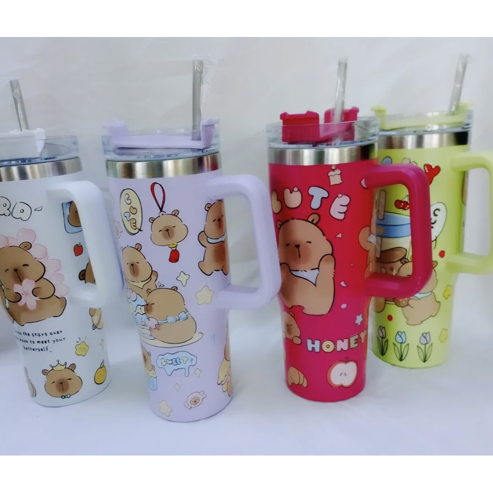 VASO CON ASA TERMICO ACERO INOXIDABLE DE CAPYBARA 1200ML