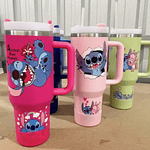 VASO CON ASA TERMICO ACERO INOXIDABLE DE STITCH 1200ML