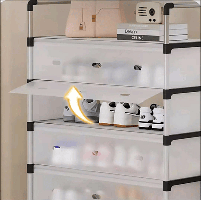 ZAPATERO ORGANIZADOR DE 5 NIVELES CON TAPA ANTI-POLVO