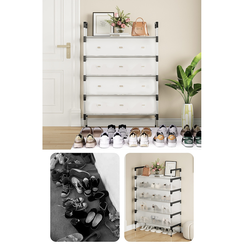 ZAPATERO ORGANIZADOR DE 5 NIVELES CON TAPA ANTI-POLVO