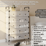 ZAPATERO ORGANIZADOR DE 6 NIVELES CON TAPA ANTI-POLVO