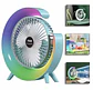 VENTILADOR DE ESCRITORIO RECARGABLE PORTÁTIL CON LUCES LED MULTICOLOR - Miniatura 1