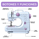 MAQUINA DE COSER DOMÉSTICA MULTIFUNCIONAL BLANCO 