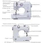 MAQUINA DE COSER DOMÉSTICA MULTIFUNCIONAL BLANCO 