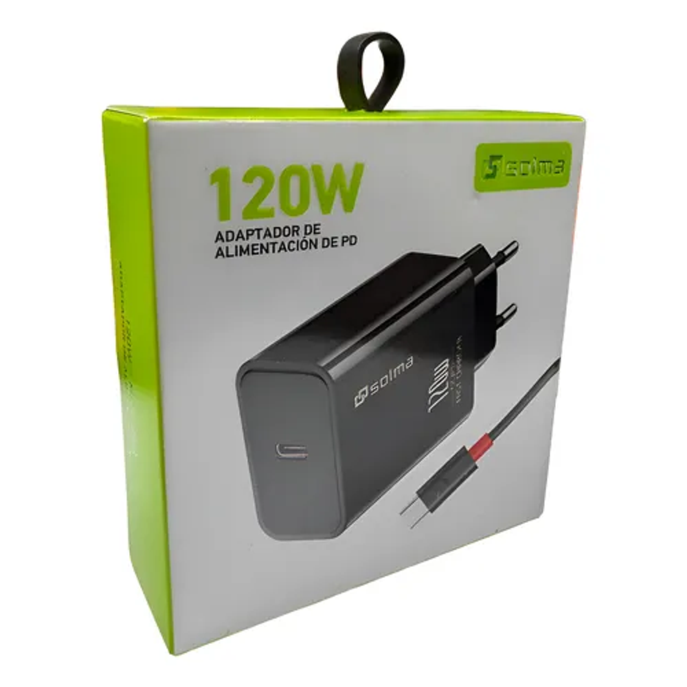 CARGADOR CARGA RAPIDA SOLMA 120W+CABLE TIPO C 