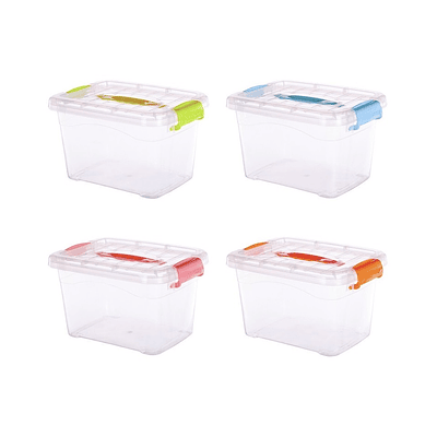 CAJA ORGANIZADORA TRANSPARENTE CON TAPA DE 2 LITROS 20x16x11CM
