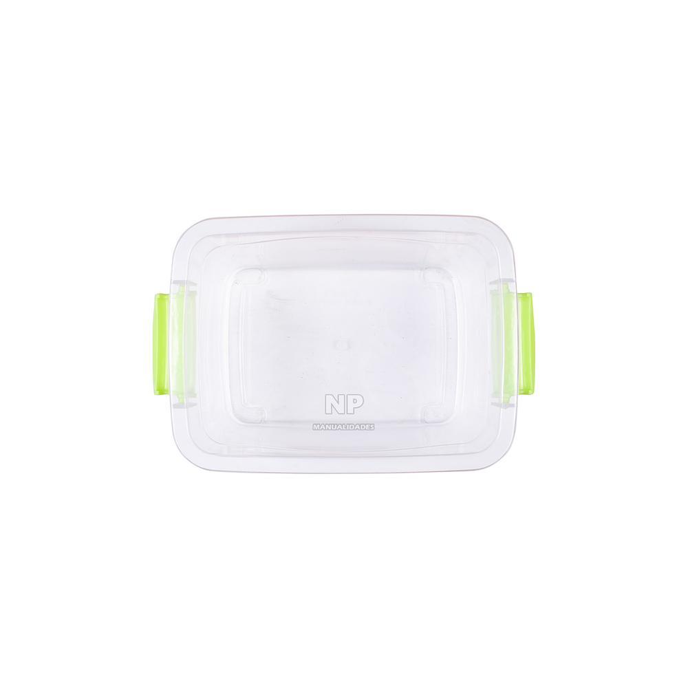 CAJA ORGANIZADORA TRANSPARENTE CON TAPA DE 2 LITROS 20x16x11CM