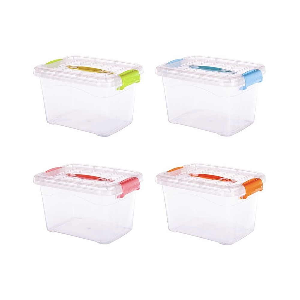 CAJA ORGANIZADORA TRANSPARENTE CON TAPA DE 3 LITROS 25x18x13CM