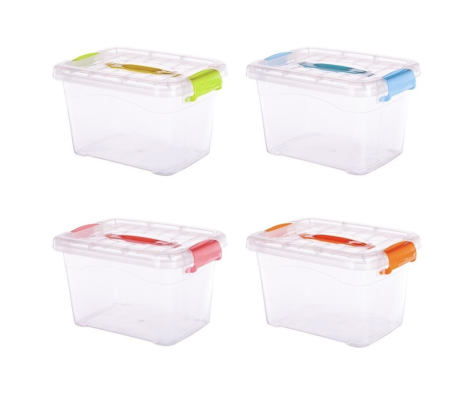 CAJA ORGANIZADORA TRANSPARENTE CON TAPA DE 3 LITROS 25x18x13CM 1