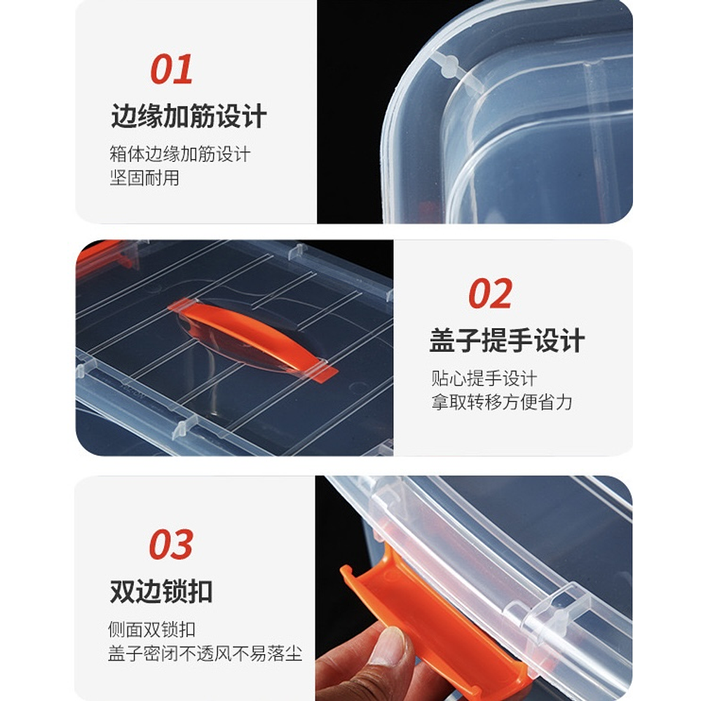 CAJA ORGANIZADORA TRANSPARENTE CON TAPA DE 5 LITROS 29x15x19CM