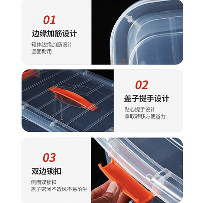 CAJA ORGANIZADORA TRANSPARENTE CON TAPA DE 5 LITROS 29x15x19CM