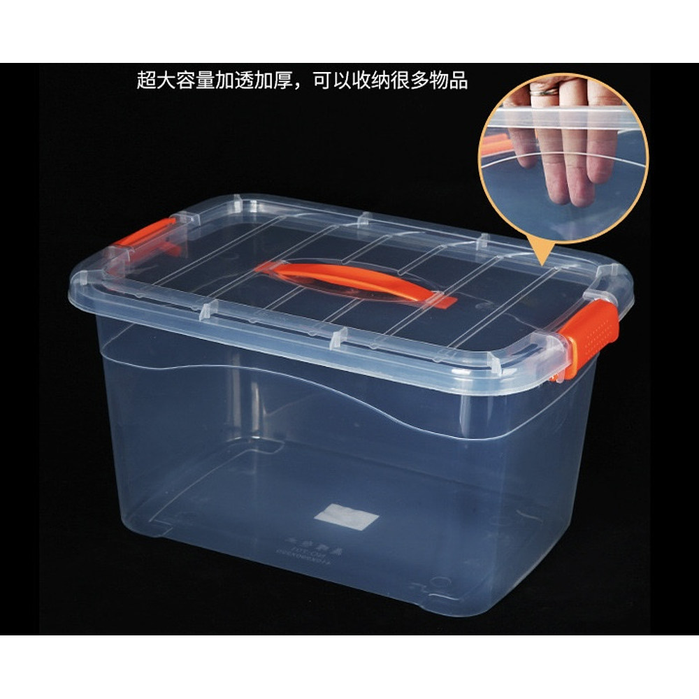 CAJA ORGANIZADORA TRANSPARENTE CON TAPA DE 10 LITROS 37x27x20CM