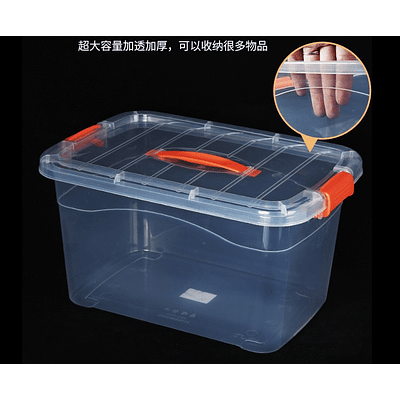 CAJA ORGANIZADORA TRANSPARENTE CON TAPA DE 10 LITROS 37x27x20CM