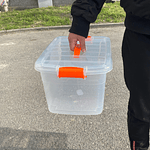 CAJA ORGANIZADORA TRANSPARENTE CON TAPA DE 10 LITROS 37x27x20CM