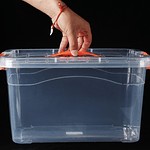 CAJA ORGANIZADORA TRANSPARENTE CON TAPA DE 10 LITROS 37x27x20CM