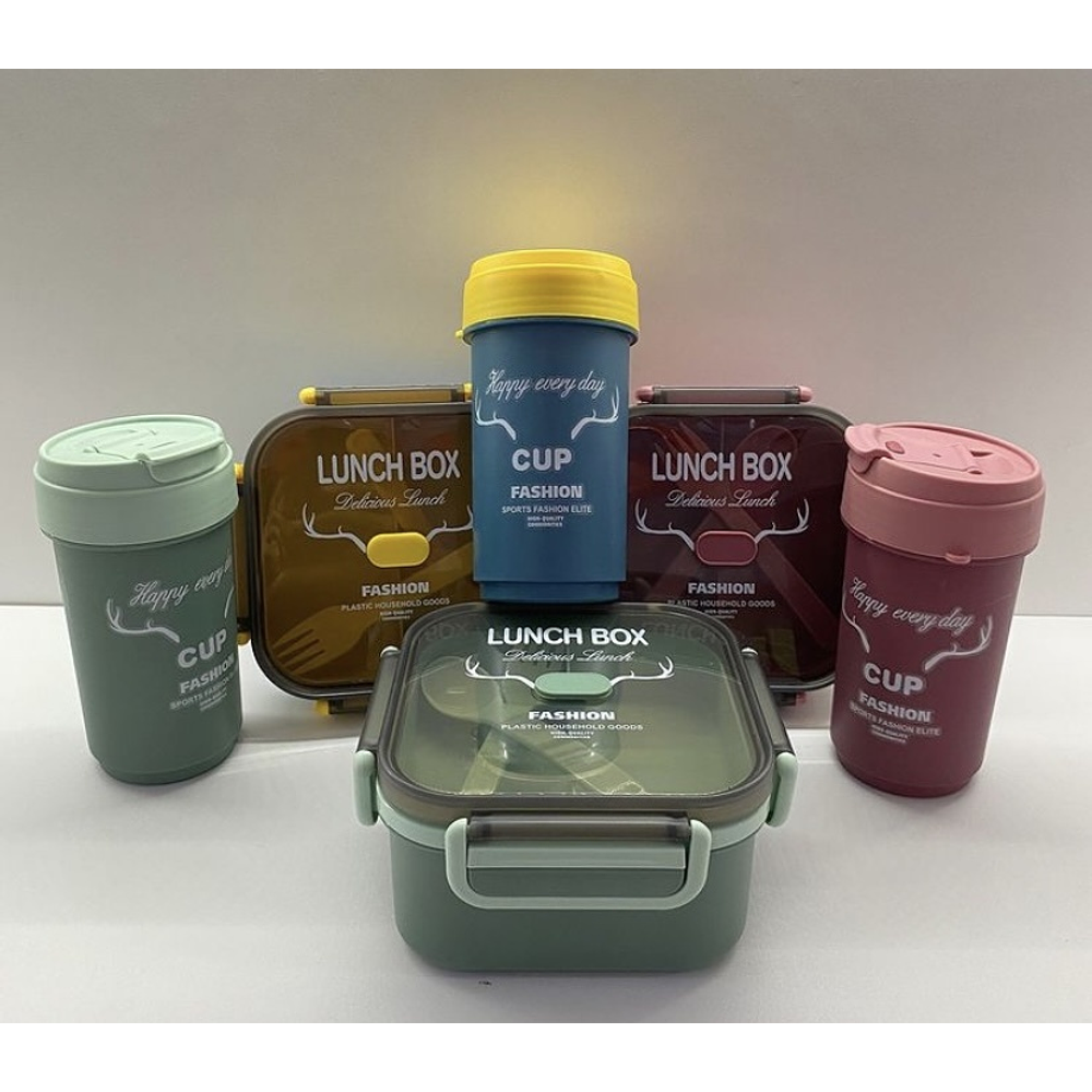 SET LONCHERA LUNCH BOX FASHION CUADRADO 