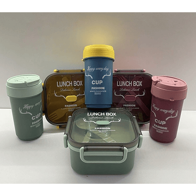 SET LONCHERA LUNCH BOX FASHION CUADRADO 