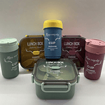SET LONCHERA LUNCH BOX FASHION CUADRADO 
