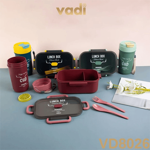 SET LONCHERA LUNCH BOX FASHION RECTANGULAR