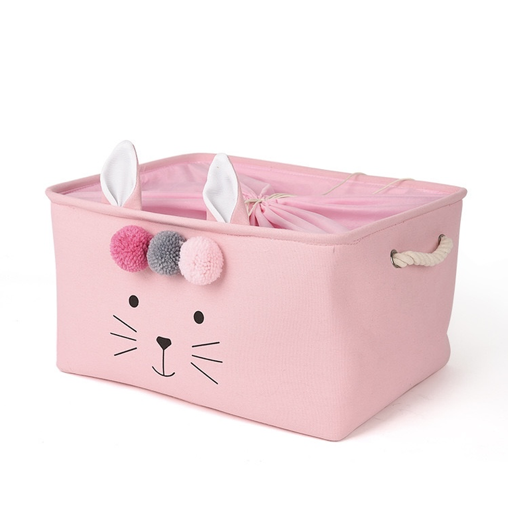 CESTA ORGANIZADOR DE LONA CONEJO RECTANGULAR 37x27x20CM