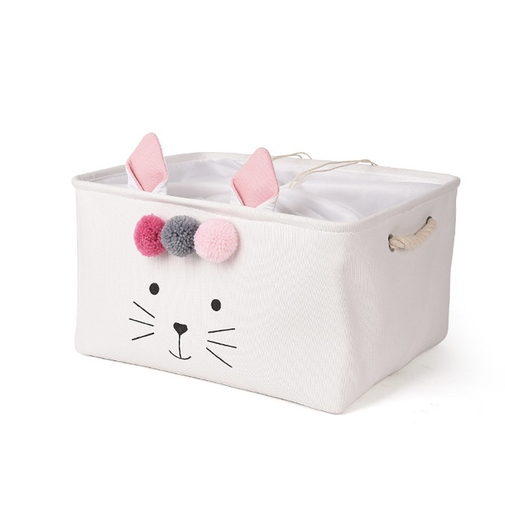 CESTA ORGANIZADOR DE LONA CONEJO RECTANGULAR 37x27x20CM