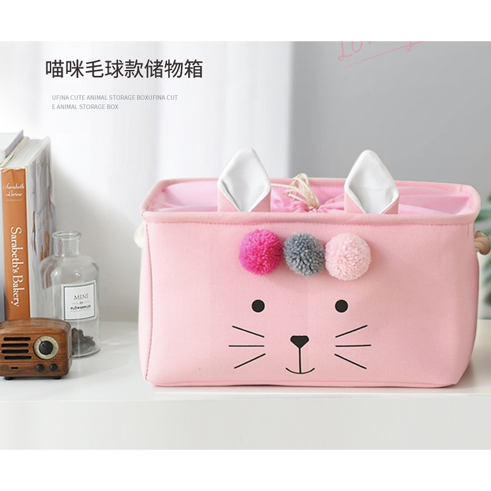 CESTA ORGANIZADOR DE LONA CONEJO RECTANGULAR 37x27x20CM