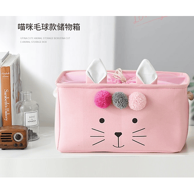 CESTA ORGANIZADOR DE LONA CONEJO RECTANGULAR 37x27x20CM