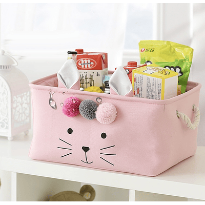 CESTA ORGANIZADOR DE LONA CONEJO RECTANGULAR 37x27x20CM