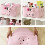 CESTA ORGANIZADOR DE LONA CONEJO RECTANGULAR 37x27x20CM