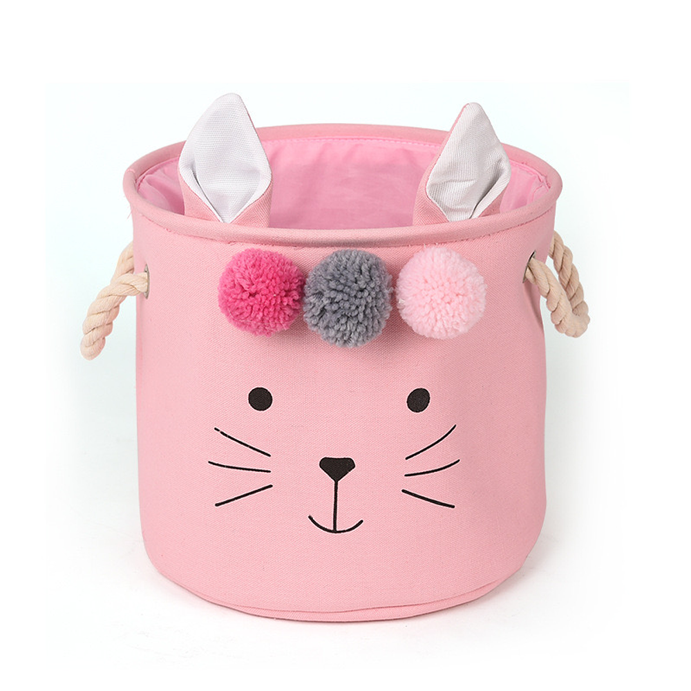 CESTA ORGANIZADOR DE LONA CONEJO REDONDO 30x30CM